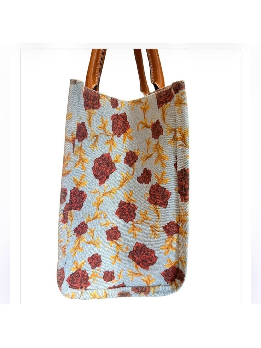 Versace Floral Canvas Tote Bag - Picture 4 of 10